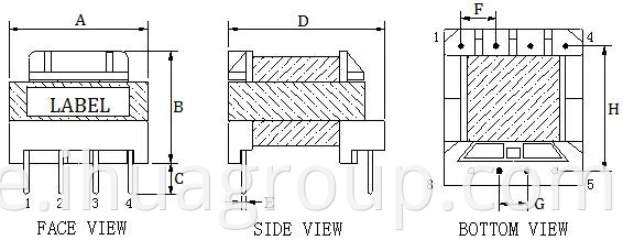 220 V bis 240 V bis 20V Step -up -Transformator 9V AC EF20 STREFTREDERATER